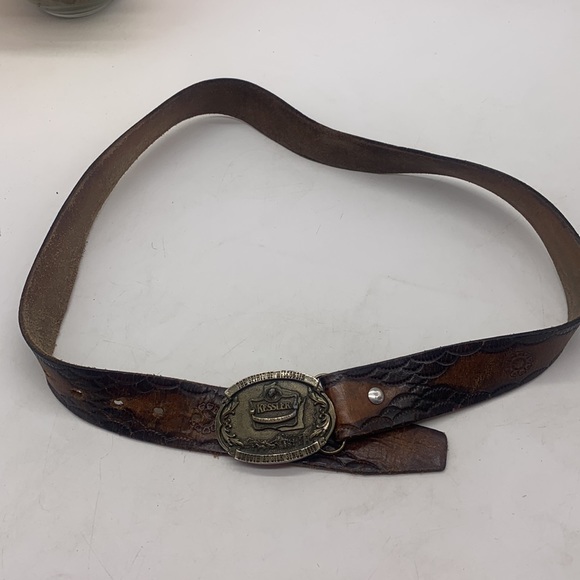 Kessler American Whiskey Vintage Metal Belt Buckle with Leather belt - Picture 2 of 8